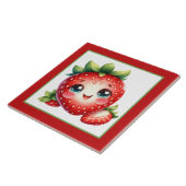 Schattigee aardbeienliefhebbers keuken tegeltje (Zijkant)