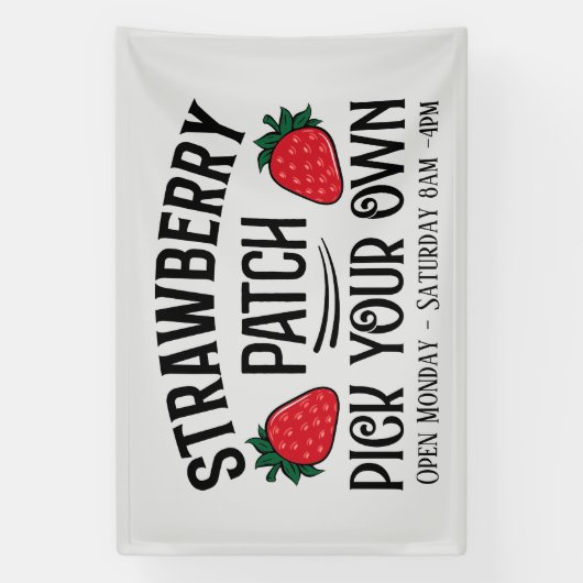 Schattigee aardbeienpatch voeg dagen keer leveranc spandoek (Verticaal)