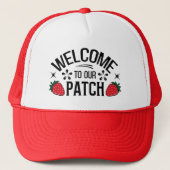 Schattigee aardbeienpatch welkomstverkopers trucker pet (Voorkant)