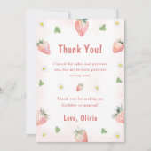 Schattigee Aardbeienverjaardag Bedankt Kaart (Voorkant)