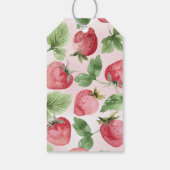 Schattigee aardbeienverjaardag dank je wel gunst cadeaulabel (Achterkant)