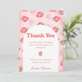 Schattigee Aardbeienverjaardagskaart Kaart (Staand voorkant)