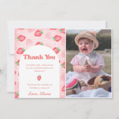 Schattigee Aardbeienverjaardagskaart Kaart (Voorkant)