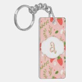 Schattigee Aardbeipatroon Acryl Sleutelhanger (Voorkant Links)