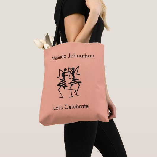 Schattigee Aarde Kleur Silhouet Viering Tote Bag (Dichtbij)