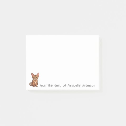 Schattigee Abessijnse kat personaliseer notities Post-it® Notes (Voorkant)