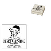 Schattigee Abessijnse Kattenretour Adres Kerst Rubberstempel (Gestempeld)