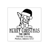 Schattigee Abessijnse Kattenretour Adres Kerst Rubberstempel (Afrduk)