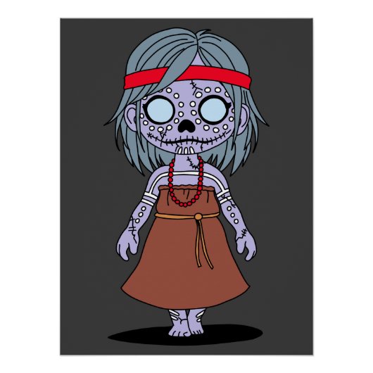 Schattigee Aboriginal Australian Zombie Perfect Poster (Voorkant)