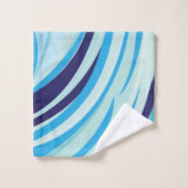 Schattigee Abstracte Blauwe Diagonale Streep Bad Handdoek (Wasdoekje)