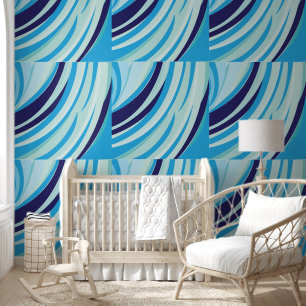 Schattigee Abstracte Blauwe Diagonale Streep Behang