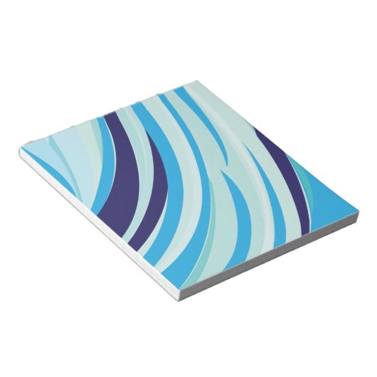 Schattigee Abstracte Blauwe Diagonale Streep Notitieblok (Schuin)