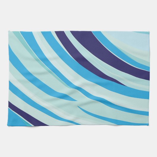 Schattigee Abstracte Blauwe Diagonale Streep Theedoek (Horizontaal)