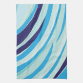 Schattigee Abstracte Blauwe Diagonale Streep Theedoek (Verticaal)
