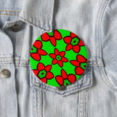 Schattigee Abstracte Bloemen Patroon Button (In situ)