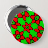 Schattigee Abstracte Bloemen Patroon Button (Voorkant /achterkant)