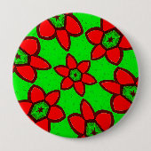 Schattigee Abstracte Bloemen Patroon Button (Voorkant)