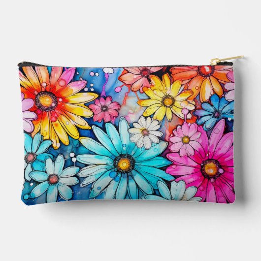 Schattigee Abstracte Daisy Flower Art Etui (Achterkant)