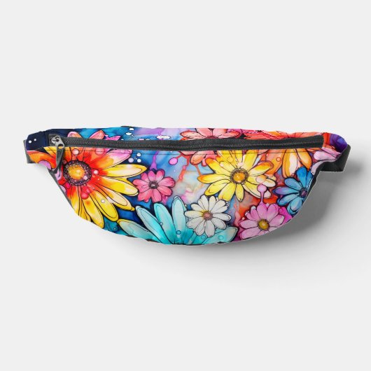 Schattigee Abstracte Daisy Flower Art Heuptasje (Liggend)