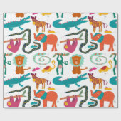 Schattigee Abstracte Dieren Kinder Patroon Cadeaupapier (Vlak)