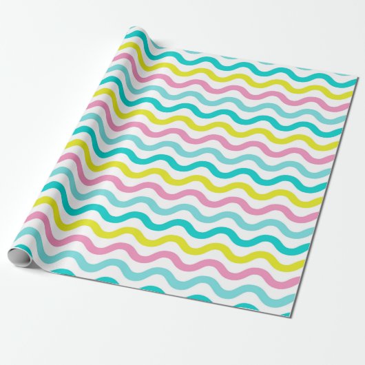 Schattigee Abstracte golven Chevron Patroon | Cadeaupapier (Uitgerold)