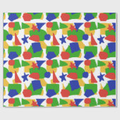Schattigee Abstracte kinder kleurrijke Chaos Patte Cadeaupapier (Vlak)