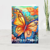 Schattigee Abstracte kunstvlinder | Gelukkige verj Kaart (Voorkant)