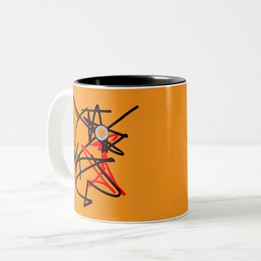 Schattigee Abstracte Mok! Tweekleurige Koffiemok (Voorkant links)