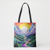 Schattigee Abstracte Schilderachtig landschapsillu Tote Bag (Voorkant)