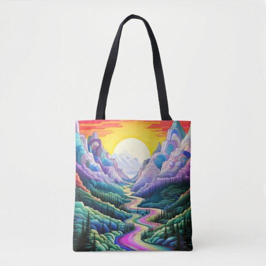 Schattigee Abstracte Schilderachtig landschapsillu Tote Bag (Voorkant)