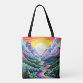 Schattigee Abstracte Schilderachtig landschapsillu Tote Bag (Achterkant)