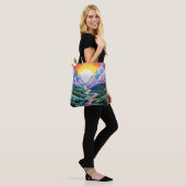 Schattigee Abstracte Schilderachtig landschapsillu Tote Bag (Op model)