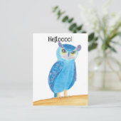 Schattigee Abstracte Uil Custom Briefkaarten (Staand voorkant)