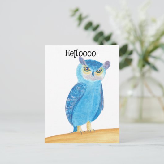 Schattigee Abstracte Uil Custom Briefkaarten (Staand voorkant)