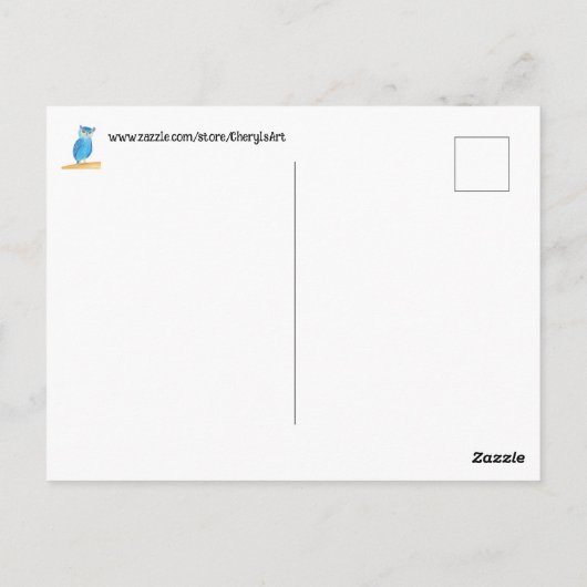 Schattigee Abstracte Uil Custom Briefkaarten (Achterkant)