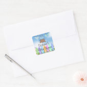 Schattigee achtertuin kleding lijn Baby shower Sti Vierkante Sticker (Envelop)