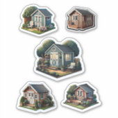 Schattigee achtertuin tuinschuren sticker (Voorkant)