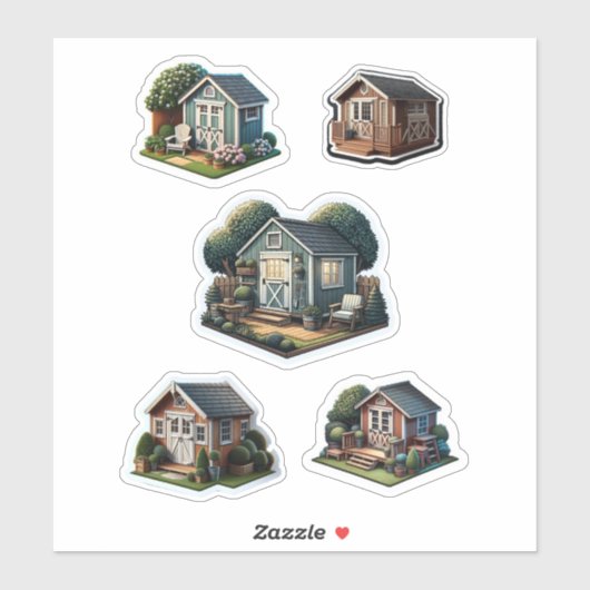 Schattigee achtertuin tuinschuren sticker (Vel)