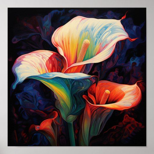 Schattigee acrylische Calla lelie Poster (Voorkant)