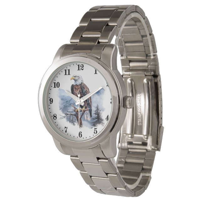 Schattigee adelaar vogelliefhebbers horloge (Gekanteld)