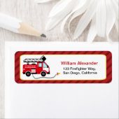 Schattigee adreslabels voor brandweermannen etiket (Insitu)