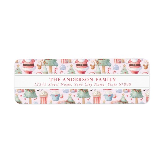 Schattigee adreslabels voor kerstretourzendingen etiket (Voorkant)