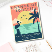  Schattigee adreswijziging Beach Coastal Palms Briefkaart