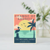 Schattigee adreswijziging Beach Coastal Palms Briefkaart (Staand voorkant)