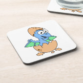 Schattigee afbeelding van een Baby-pterodactylus. Bier Onderzetter (Linkerzijde)