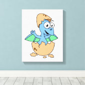 Schattigee afbeelding van een Baby-pterodactylus. Canvas Afdruk (Insitu (Houten vloer))