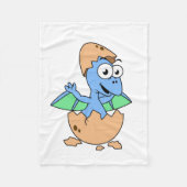 Schattigee afbeelding van een Baby-pterodactylus. Fleece Deken (Voorkant)