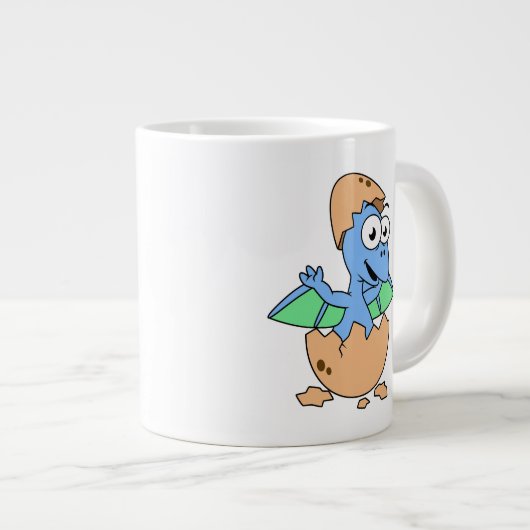 Schattigee afbeelding van een Baby-pterodactylus. Grote Koffiekop (Voorkant rechts)