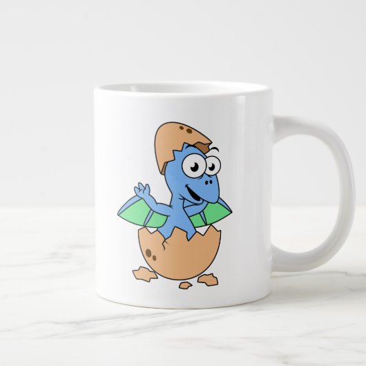 Schattigee afbeelding van een Baby-pterodactylus. Grote Koffiekop (Rechts)