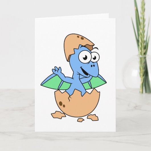 Schattigee afbeelding van een Baby-pterodactylus. Kaart (Voorkant)